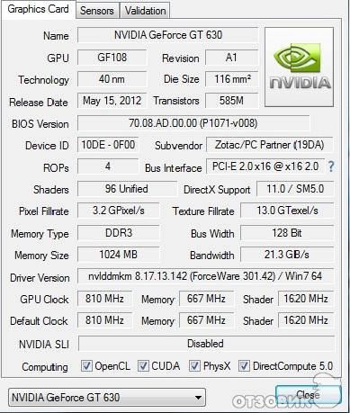 Видеокарта GeForce GT 630 фото