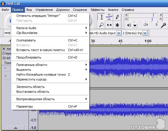 Аудиоредактор Audacity 2.0 фото