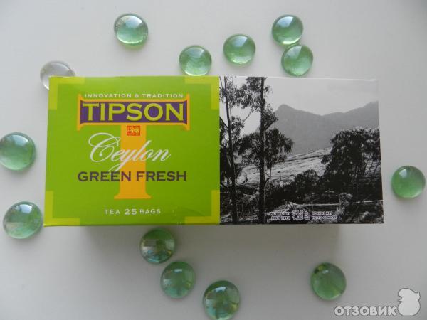 Чай TIPSON Ceylon green fresh листовой зеленый чай фото