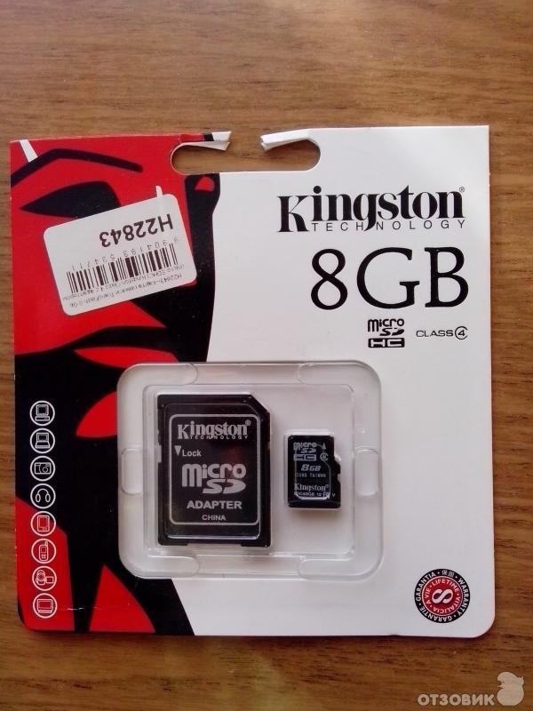 Карта памяти Kingston microSD microSDHC 8 GB Class 4 фото