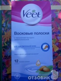 Восковые полоски Veet с технологией быстрого захвата для чувствительной кожи фото