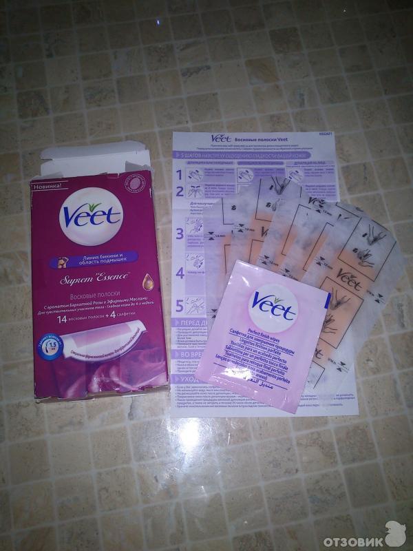 Восковые полоски Veet для зоны бикини и подмышек фото