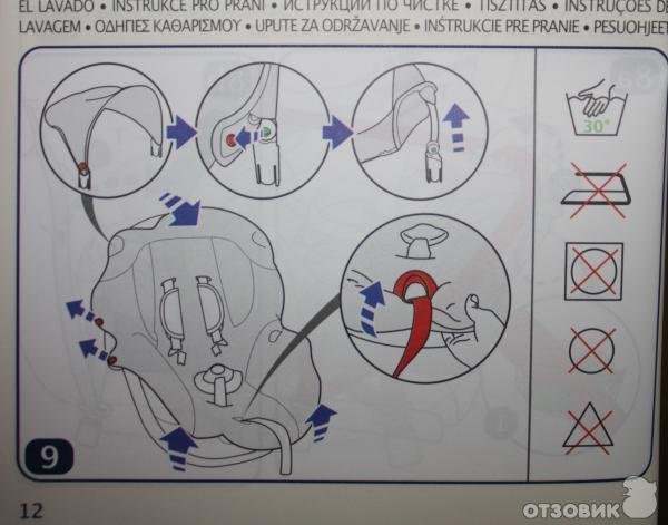 Сборка детского кресла в машину после стирки