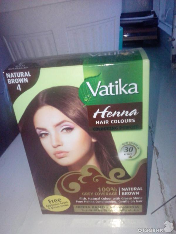 Отзыв о Краска для волос на основе хны Dabur Vatika | Окрашивание без ...