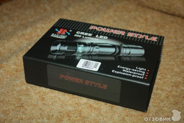 Упаковка фонарика Police 500W BL-8455